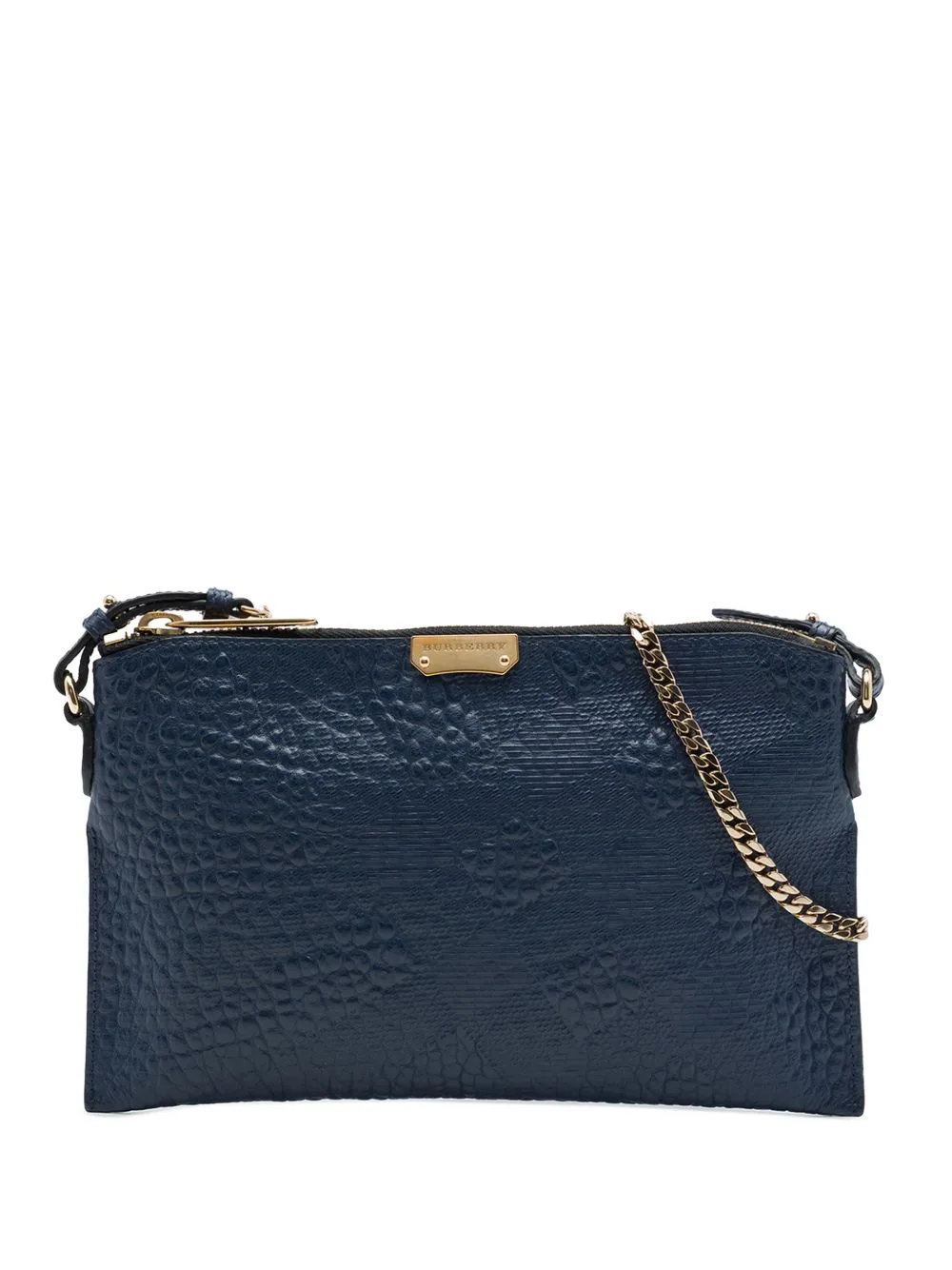 2000-2017 Small Grain Check Embossed Leather Chichester Crossbody Bag by Burberry Pre-Owned