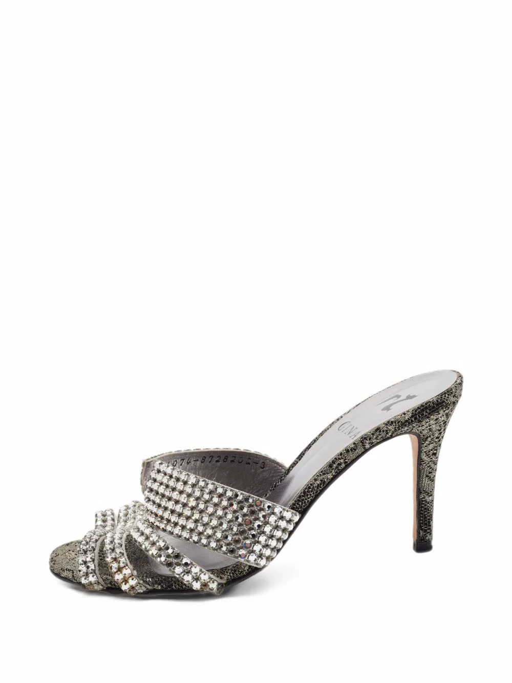 Crystal-Embellished Slide Sandals by Gina
