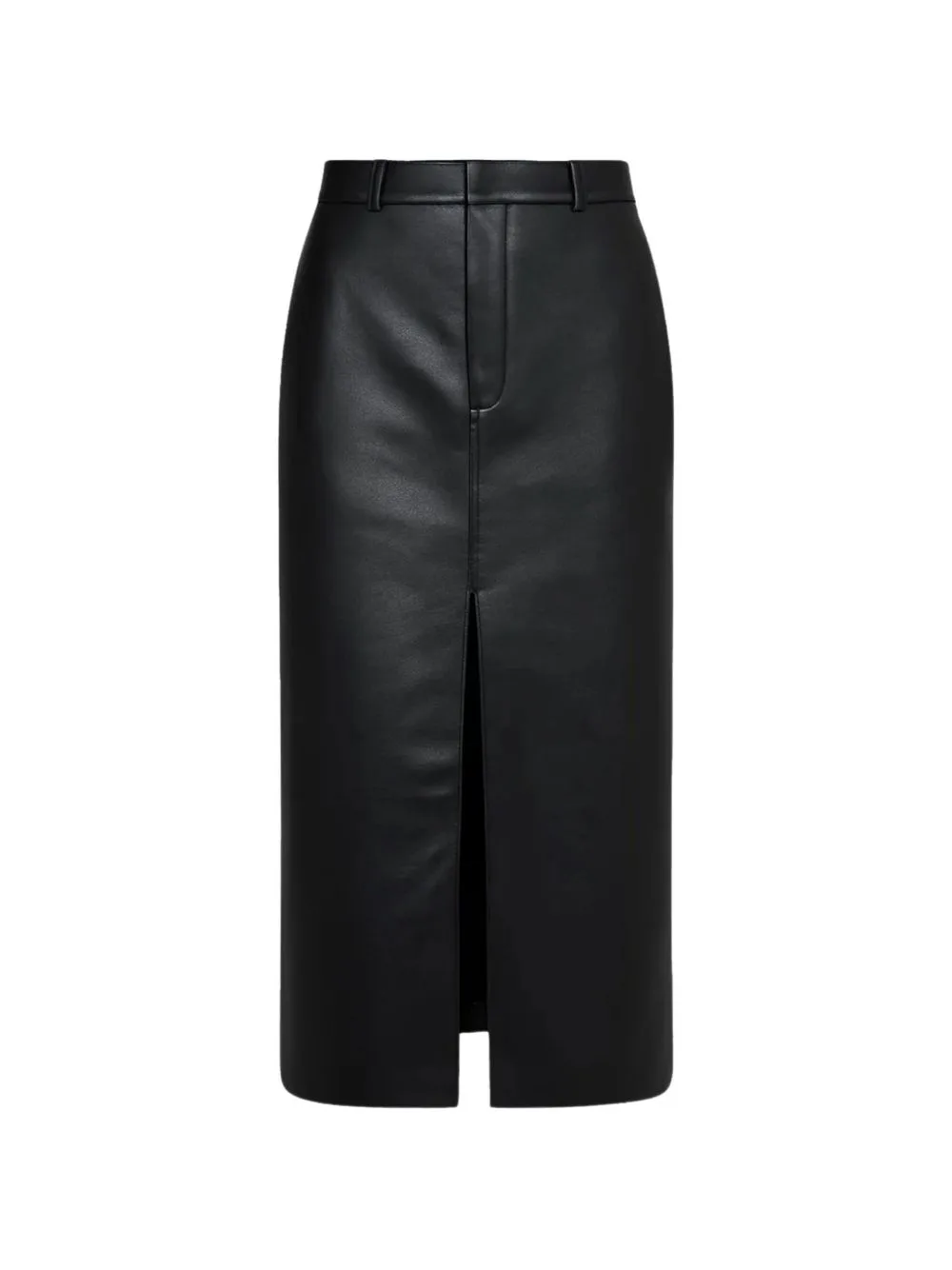 Midi Maybelle Front-Slit Belt-Loop Skirt by The Frankie Shop