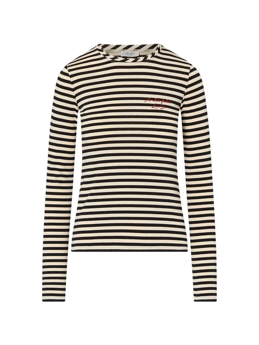 Striped T-Shirt with Embroidery by LIU JO