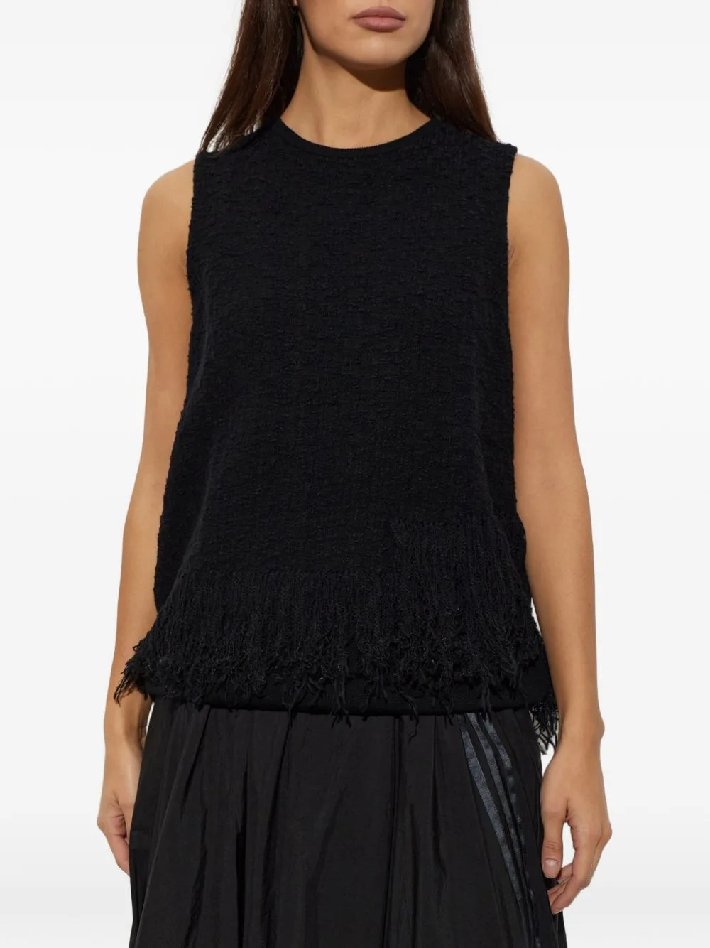Knitted 3-Stripes Fringy Vest by Y-3