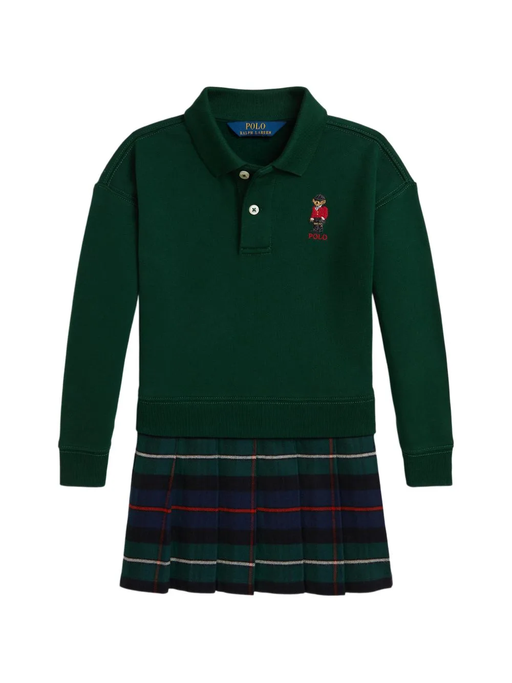 Polo Bear Tartan-Print Dress by POLO RALPH LAUREN KIDS