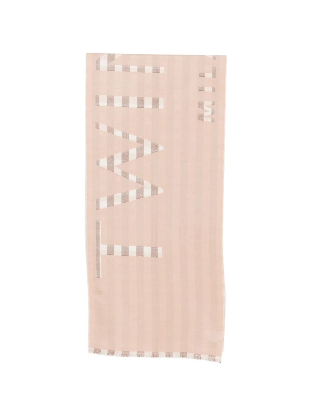 Logo-Print Fringed Scarf by TWINSET