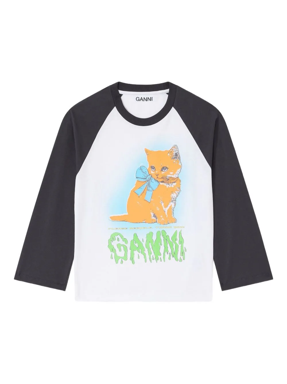 Kitty-Print Baseball Top by GANNI