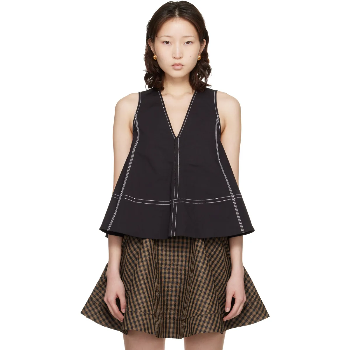 Cotton A-Line Top by GANNI