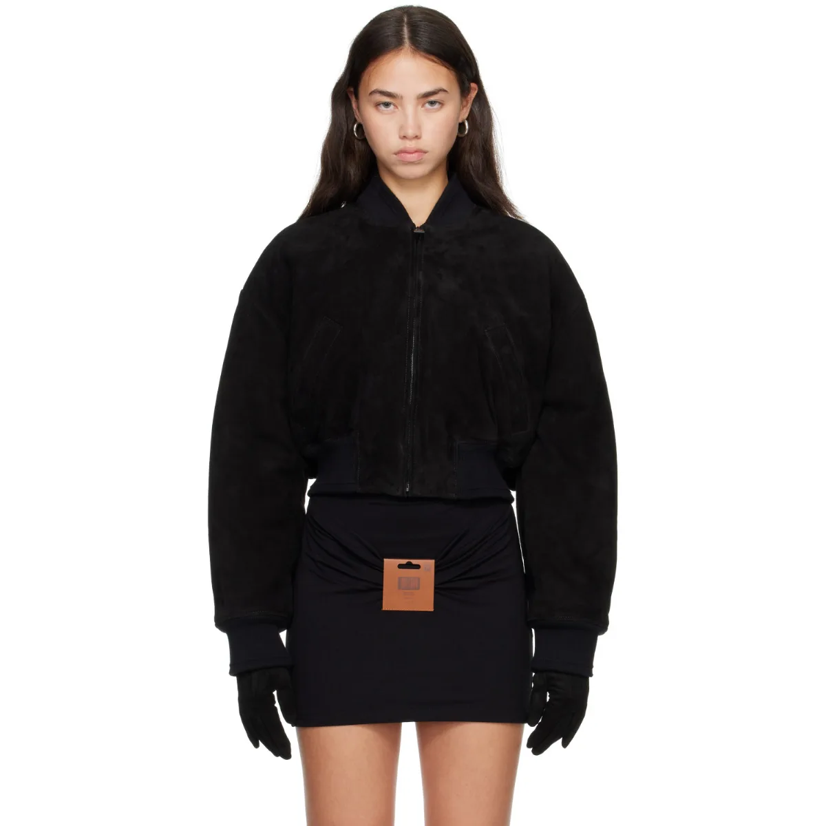 Suede Leather Bomber Jacket by Jean Paul Gaultier