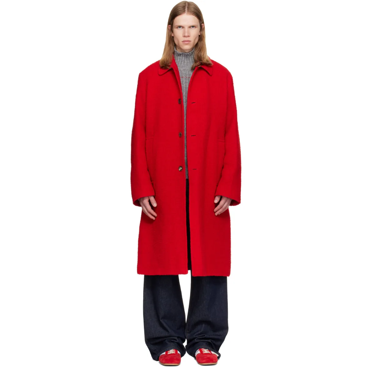 Wool Bouclé Coat by Dries Van Noten