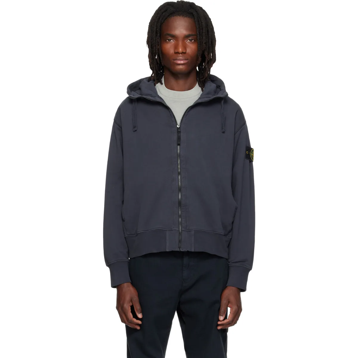 6100009 Organic Cotton Fleece Hoodie by Stone Island