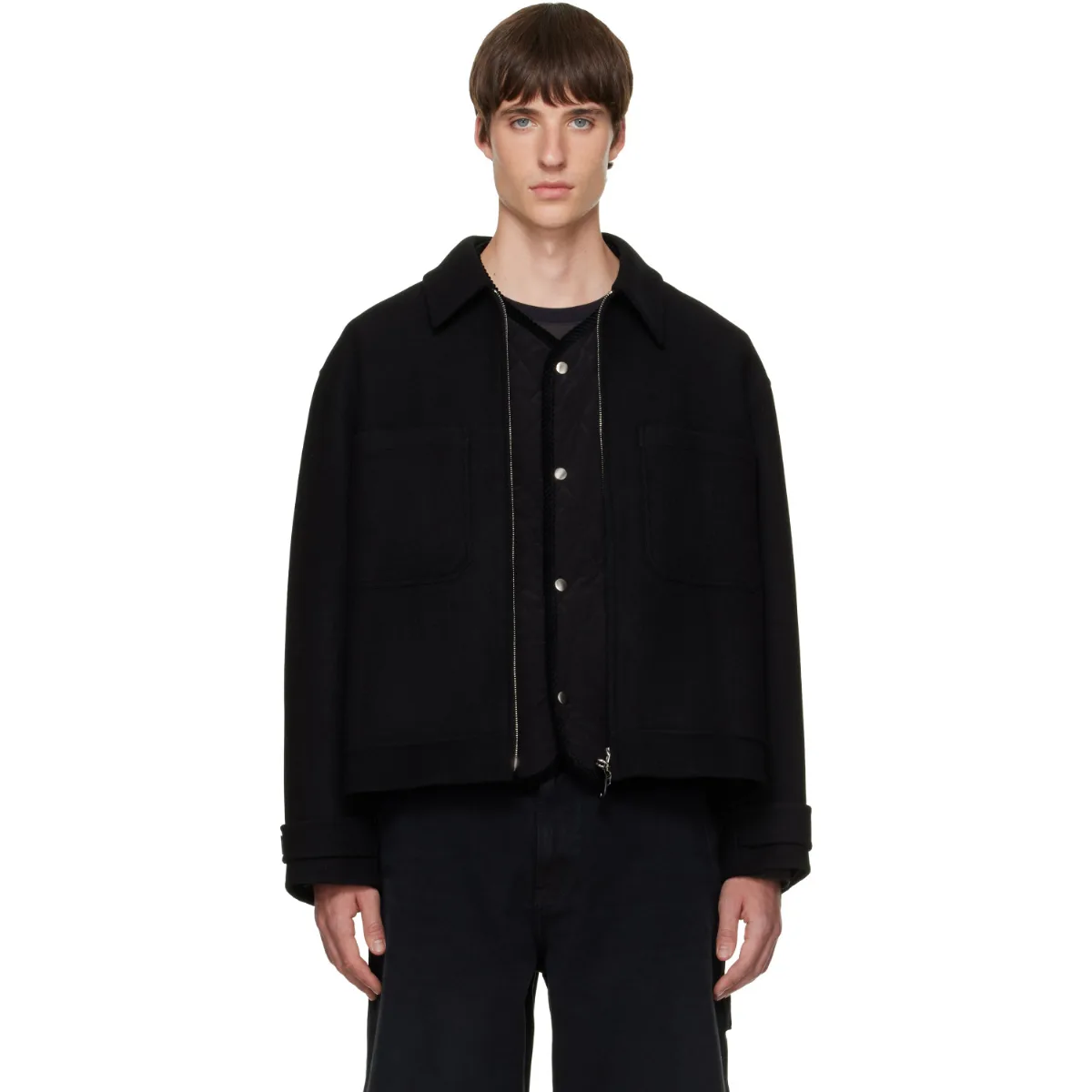 Layered Wool Jacket by Solid Homme