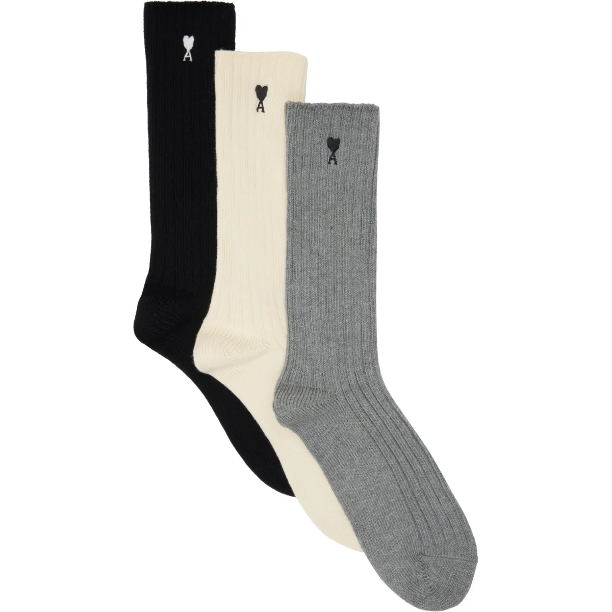Three-Pack Multicolor Ami De Coeur Socks by AMI Paris