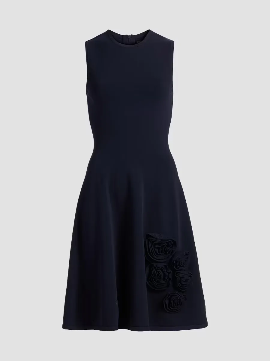 Rose-Appliquéd Fit & Flare Minidress by Lela Rose