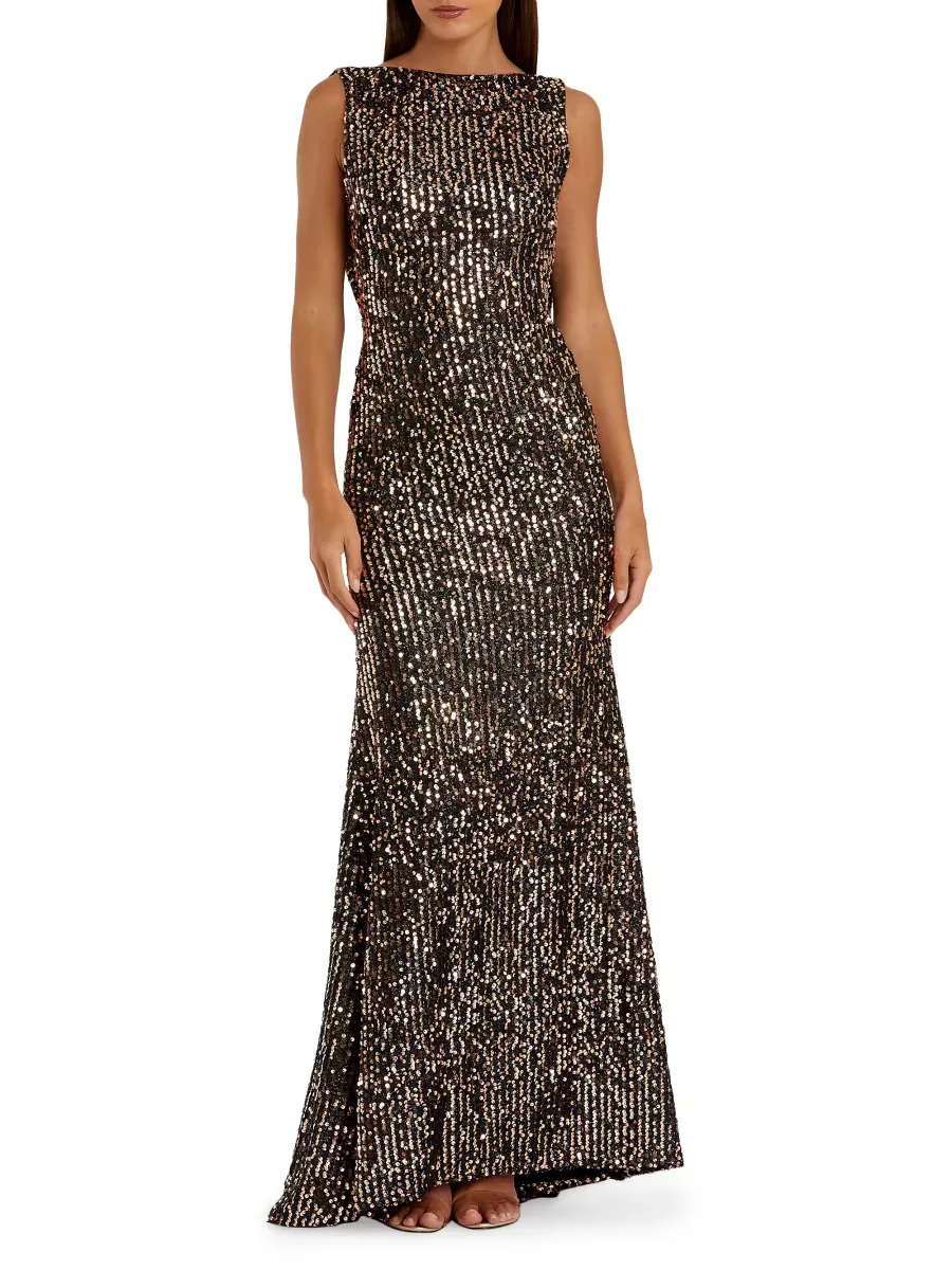 Mac Duggal Ieena 1 Sequined Cowlback Gown by M.A.C.