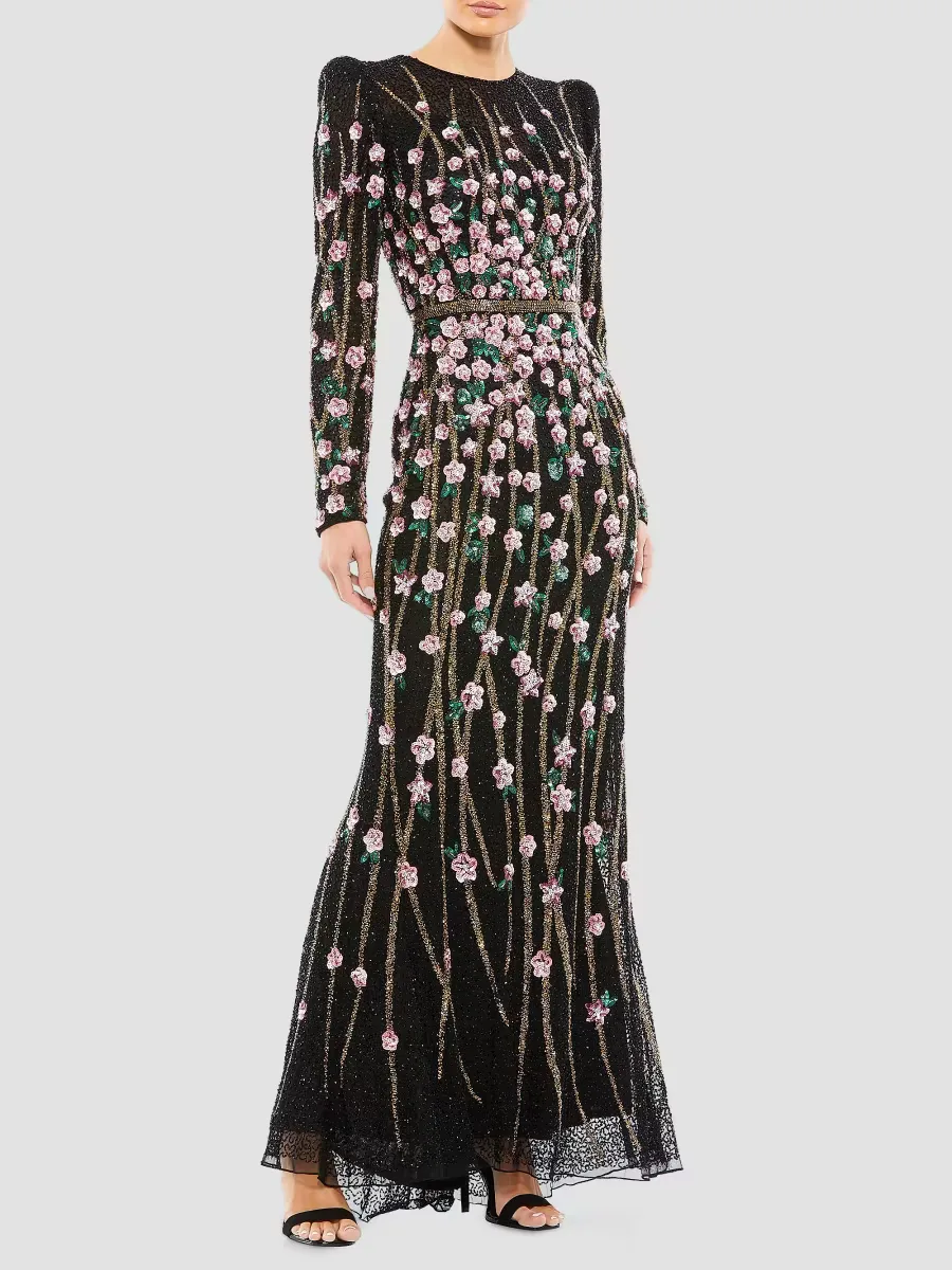 Mac Duggal Beaded A-Line Gown by M.A.C.