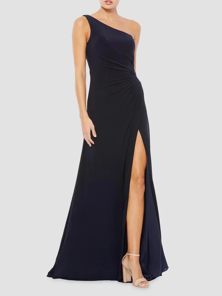Mac Duggal Jersey Asymmetric Gown