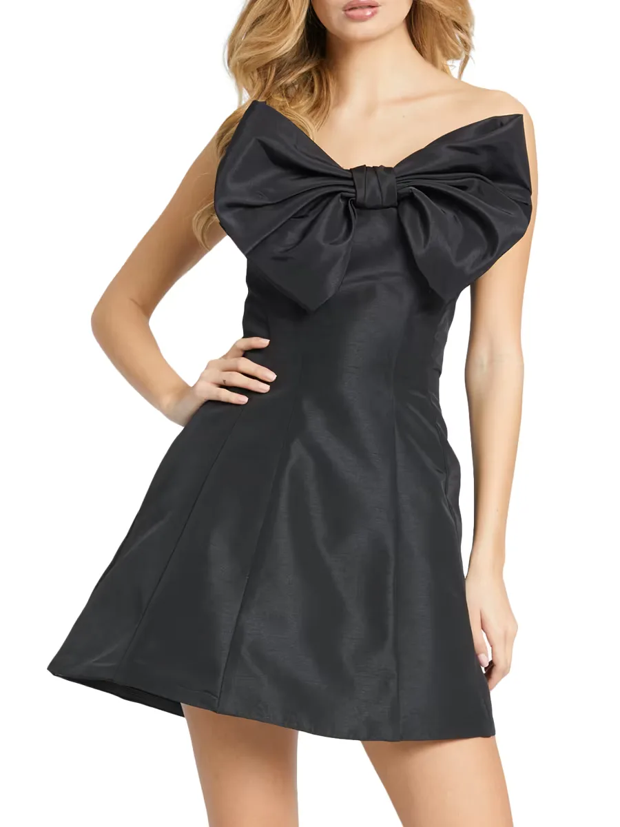Mac Duggal Bow Strapless Cocktail Dress