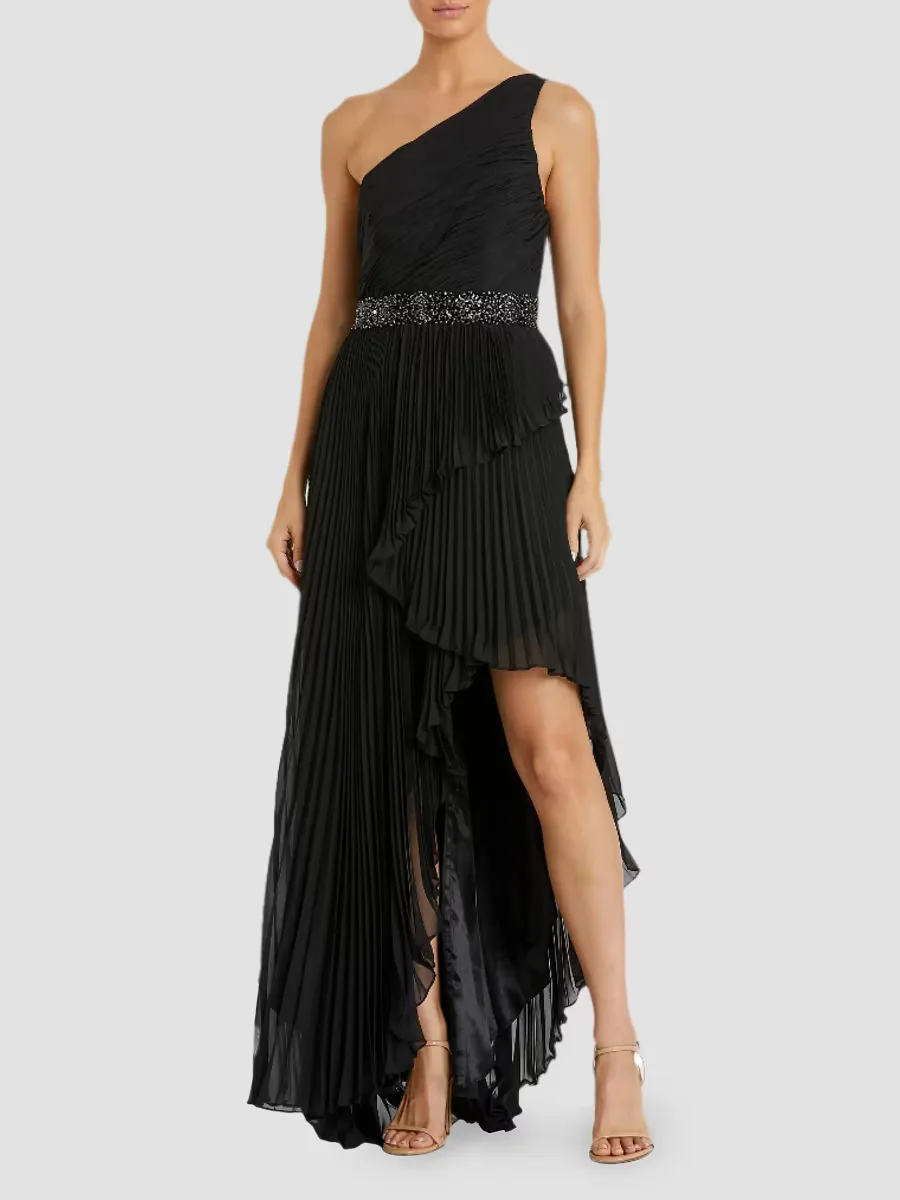 Mac Duggal One-Shoulder Ruffled Gown by M.A.C.
