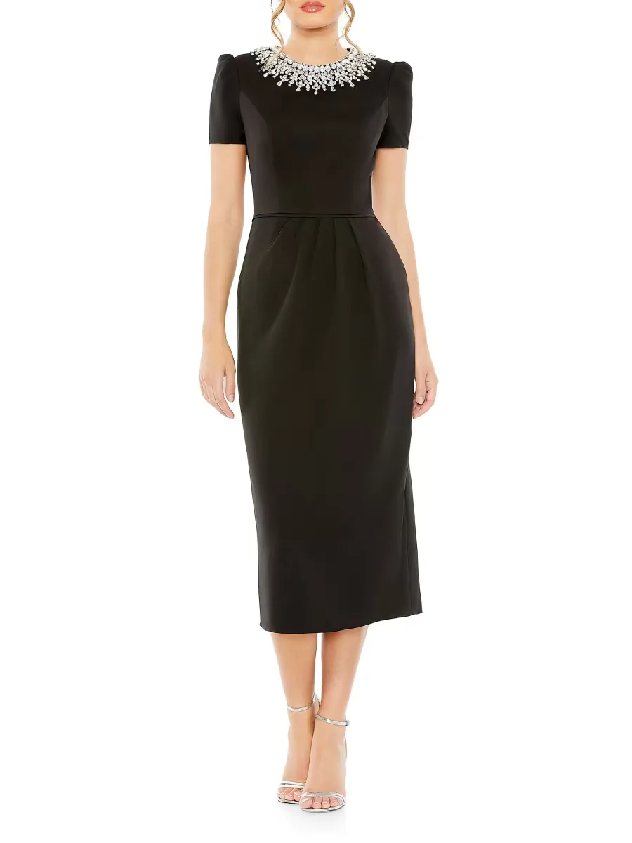 Mac Duggal Crystal-Embellished Sheath Midi-Dress by M.A.C.