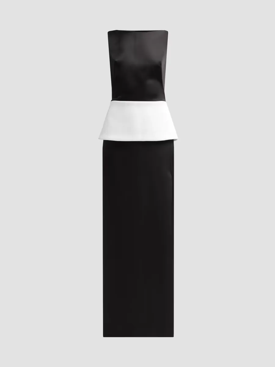 Sirel Sleeveless Peplum Column Gown by SIMKHAI