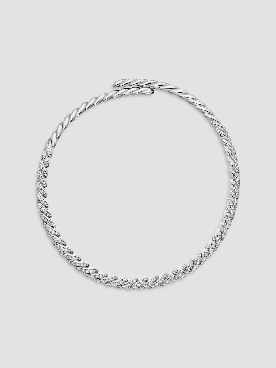 Pavflex Necklace in 18K White Gold by David Yurman