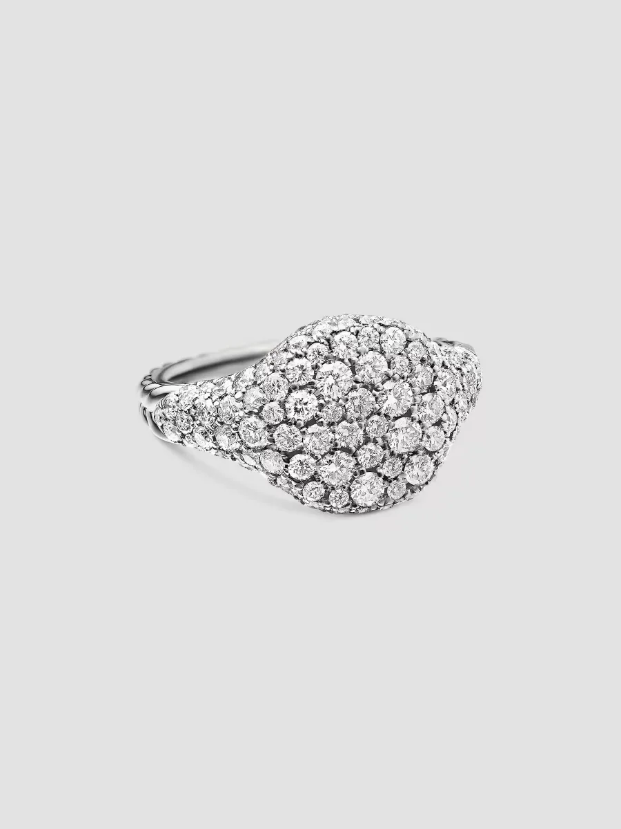 Chevron Pinky Ring in 18K White Gold by David Yurman