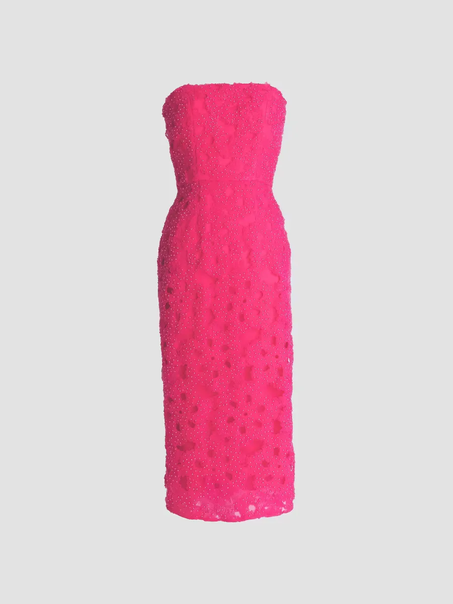 Viviana Embellished Strapless Bustier Midi-Dress by Dress the Population