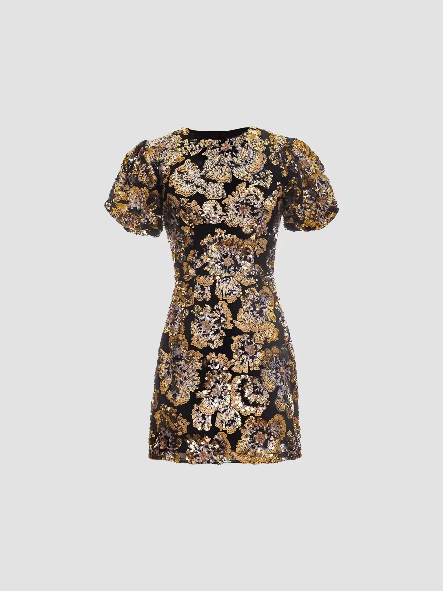 Elsie Puff-Sleeve Cocktail Minidress