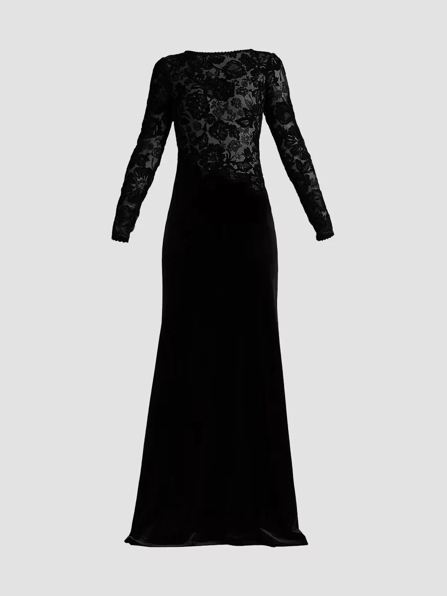 Sequined-Embroidered A-Line Gown by Tadashi