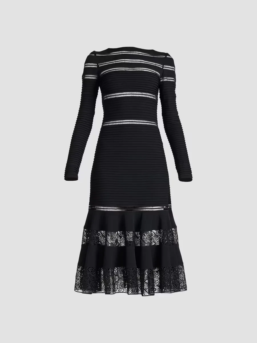 Tiered Pleated Cocktail Dress