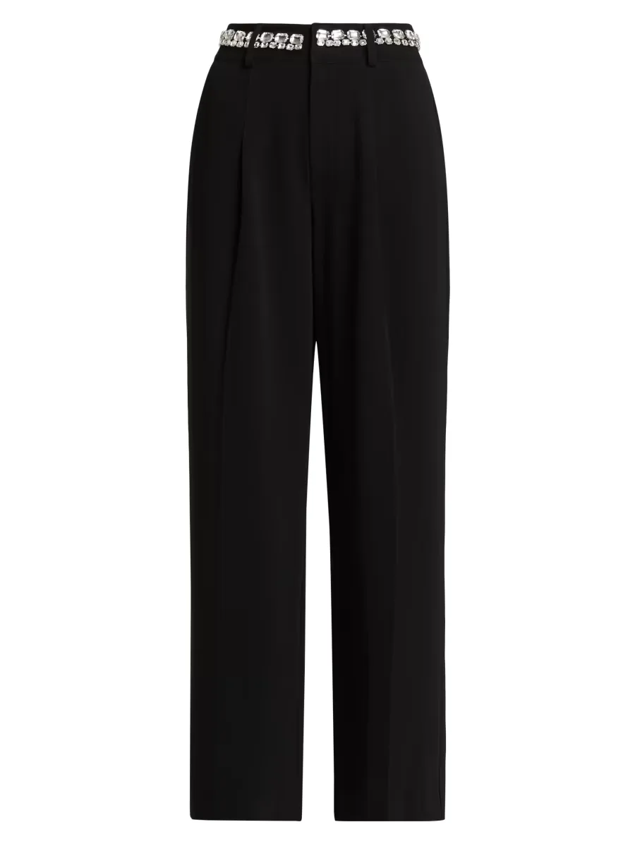 Genna Crystal-Embellished Wide-Leg Pants by Cinq  Sept