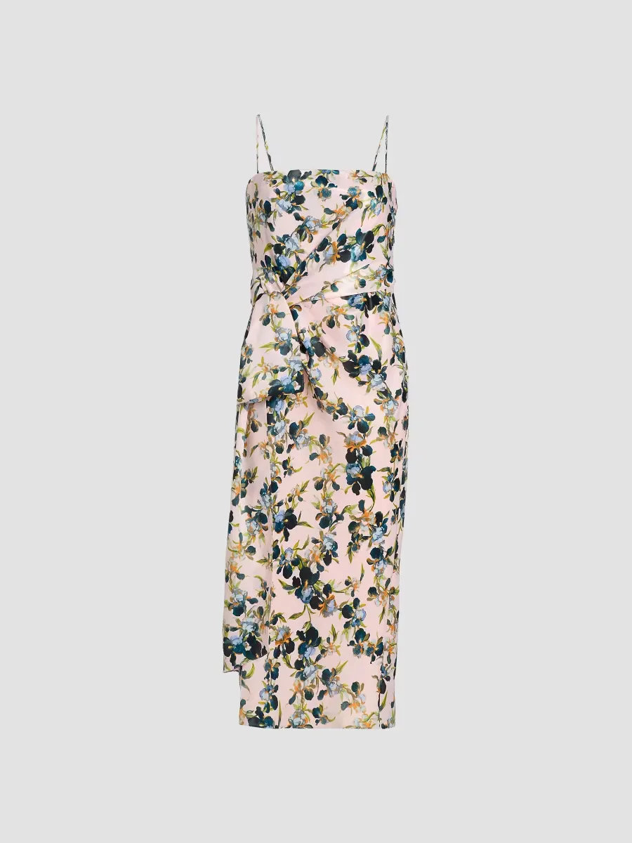 Tilsa Trailing Iris Draped Cocktail Dress by Cinq  Sept