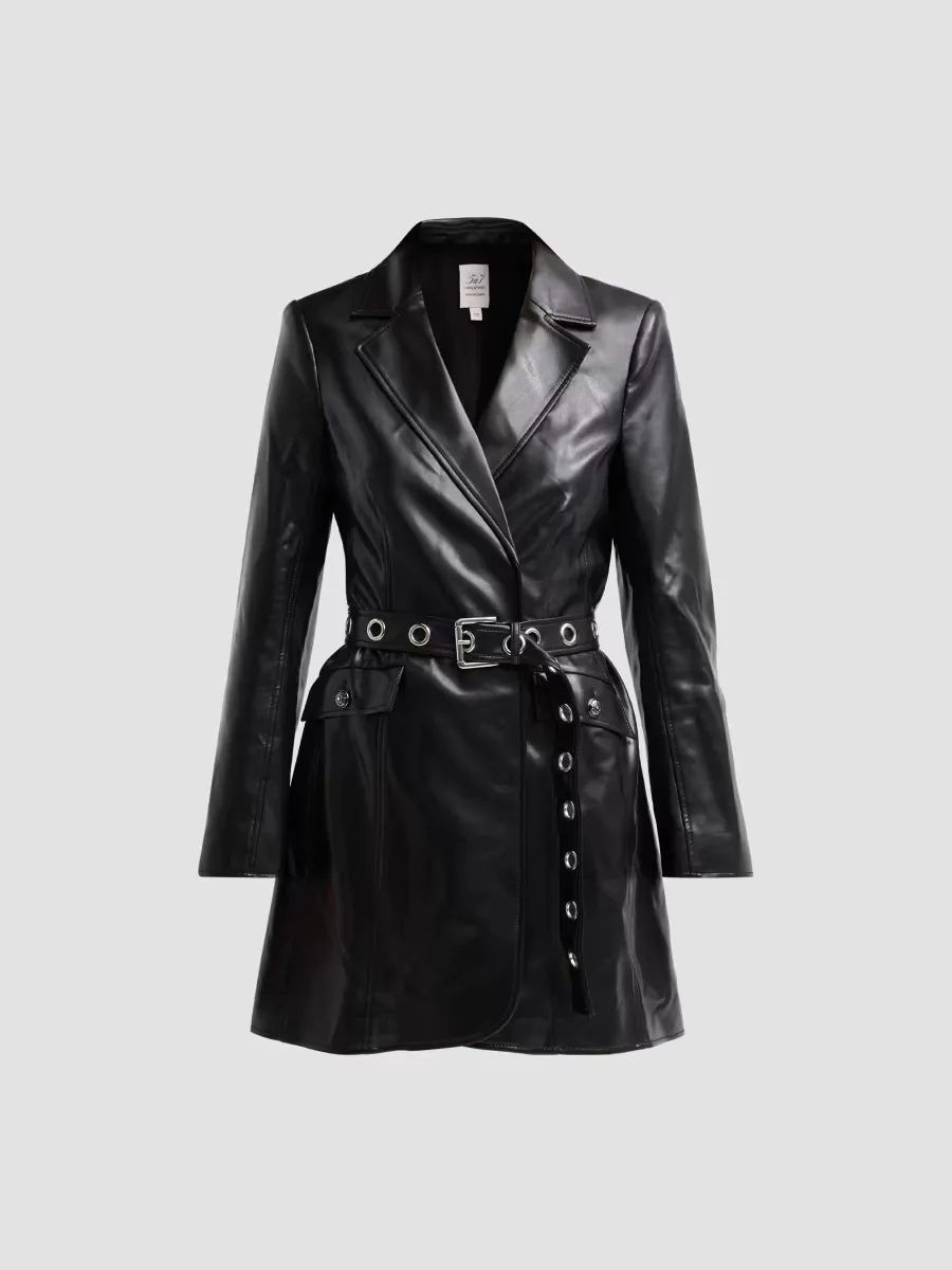Harlow Faux Leather Mini Dress by Cinq  Sept