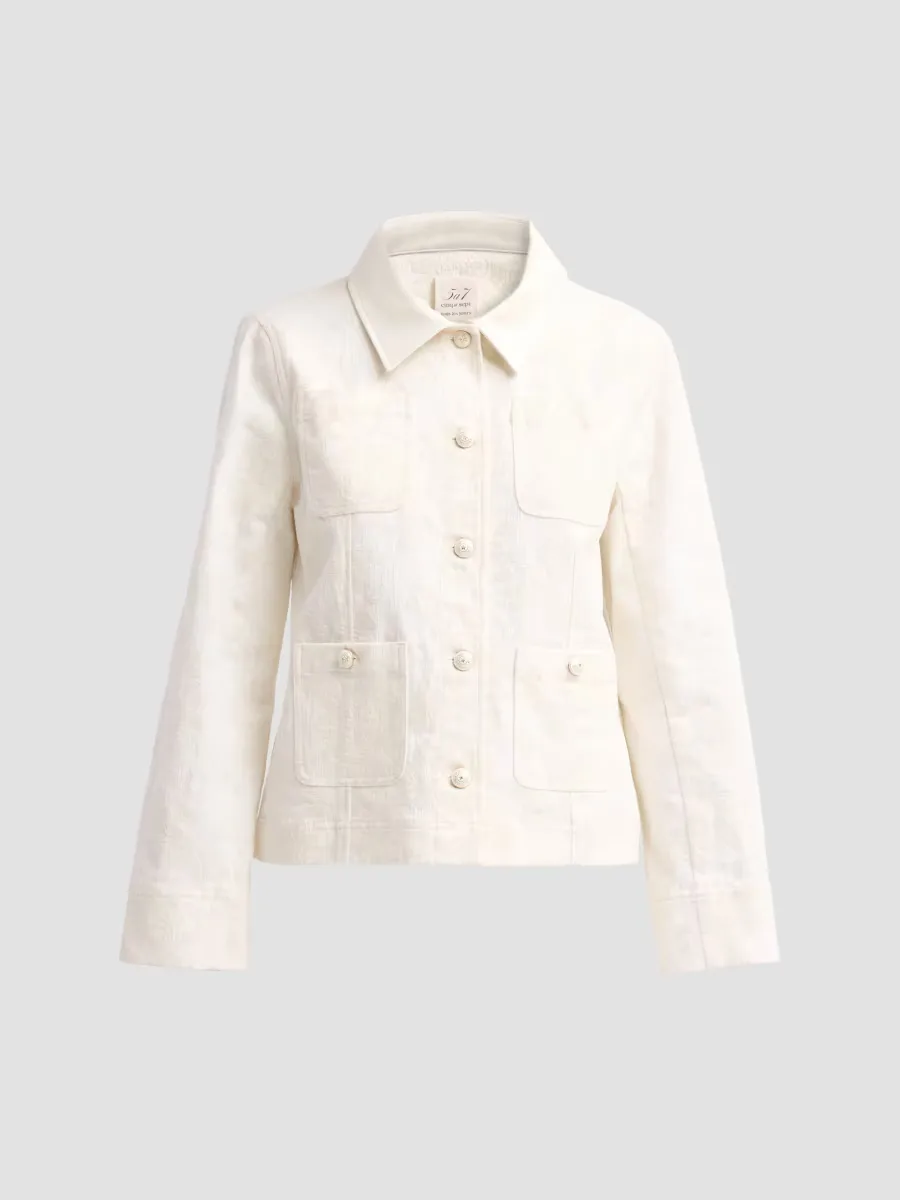 Dalton Paisley Flocked Stretch-Cotton Jacket