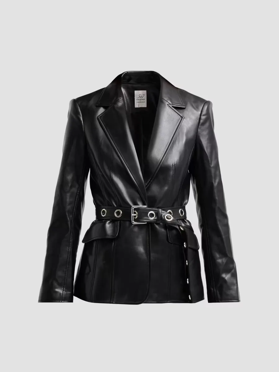 Santana Vegan Leather Blazer by Cinq  Sept