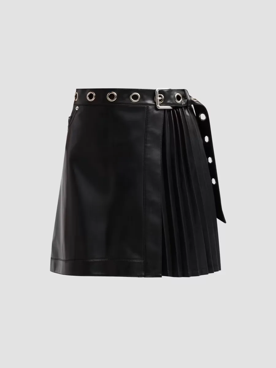 Santana Vegan Leather Mini Skirt by Cinq  Sept