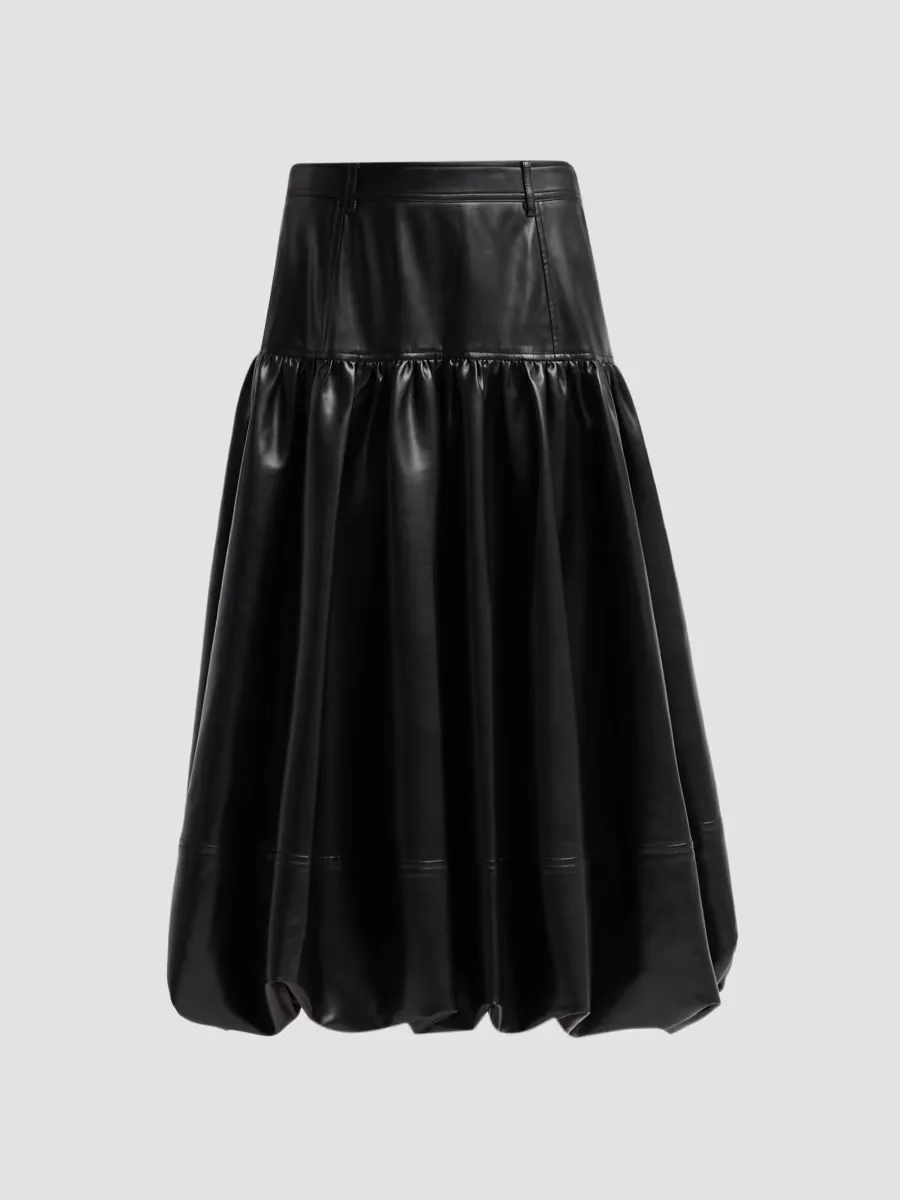 Eleanor Vegan Leather Midi Skirt by Cinq  Sept
