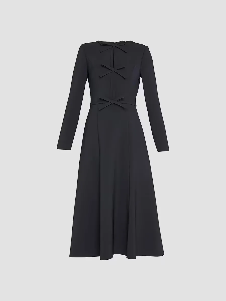 Icon Triple Bow Midi-Dress by Carolina Herrera