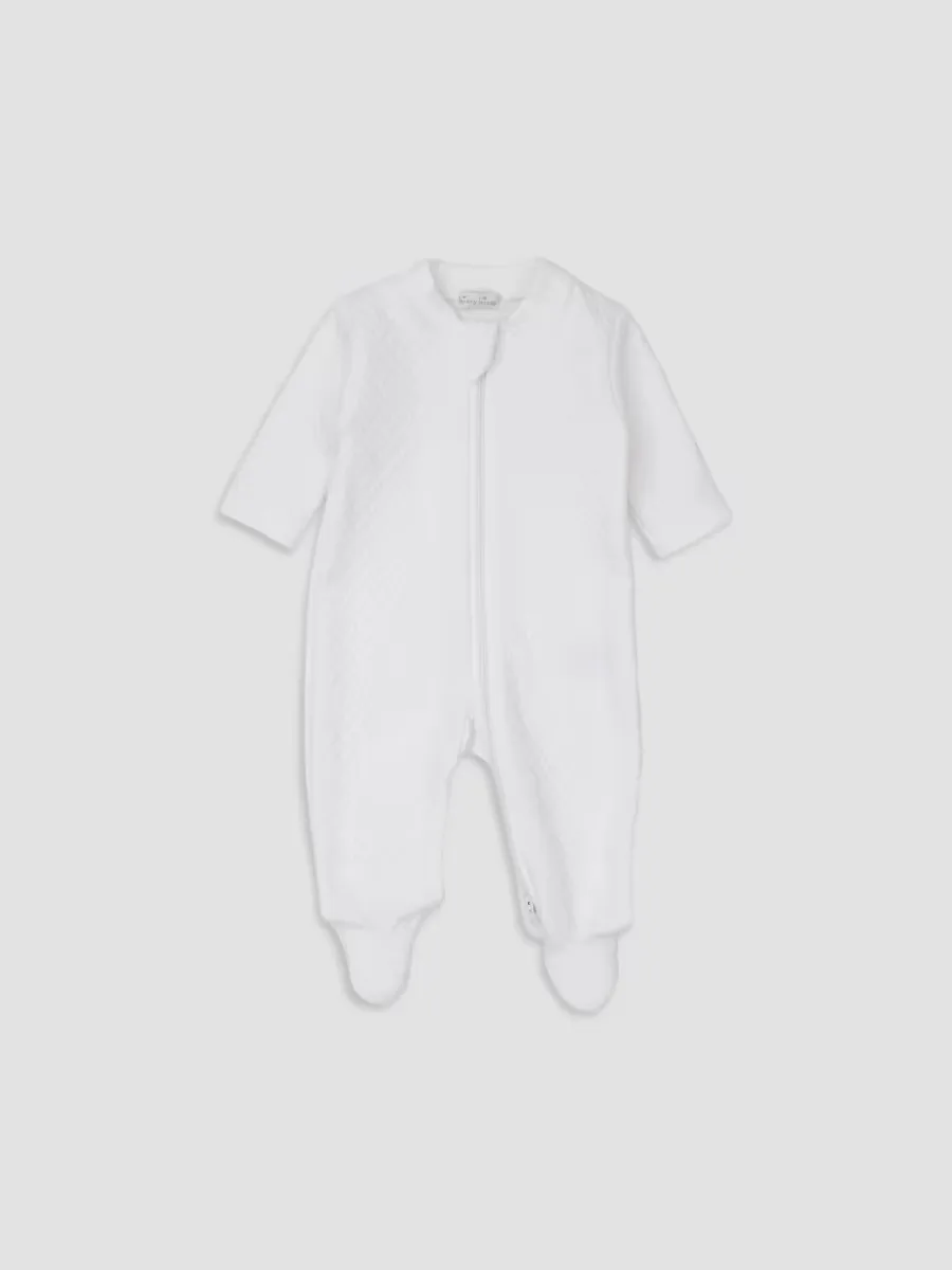 Zip-Up Jacquard Footie by Kissy Kissy