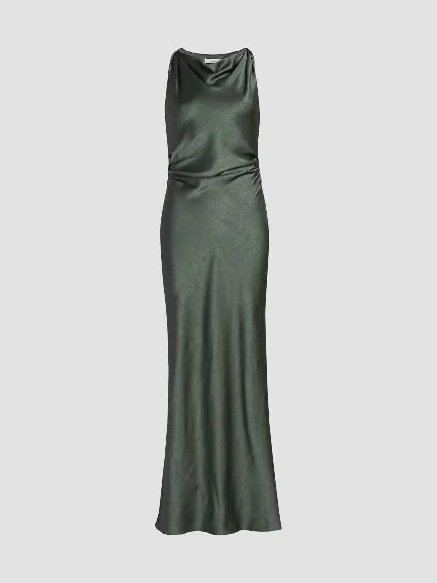 Twist Shoulder Cowlneck Maxi Dress by Vince