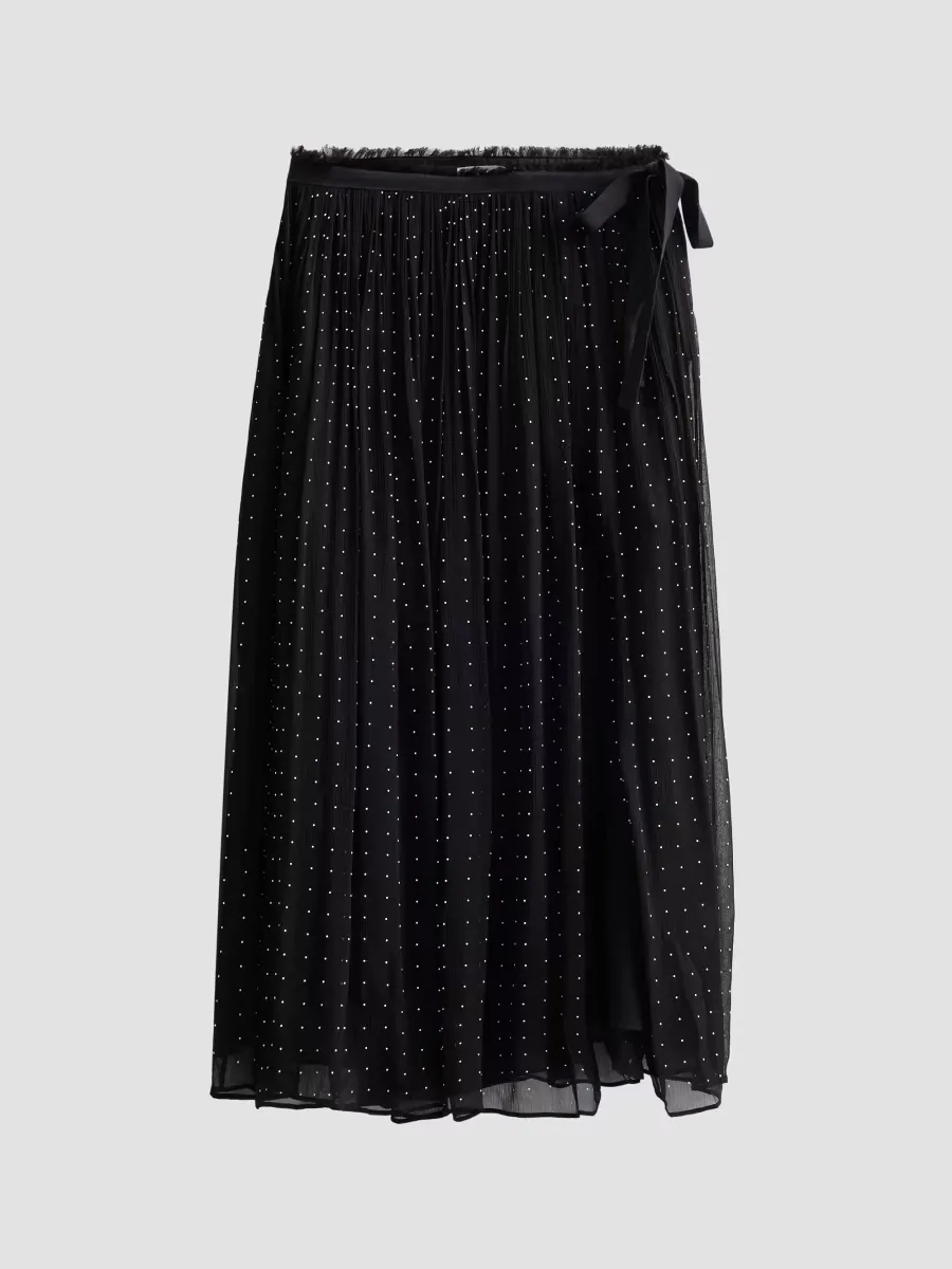 Heat-Set Dot Sheer Gathered Skirt by Vince