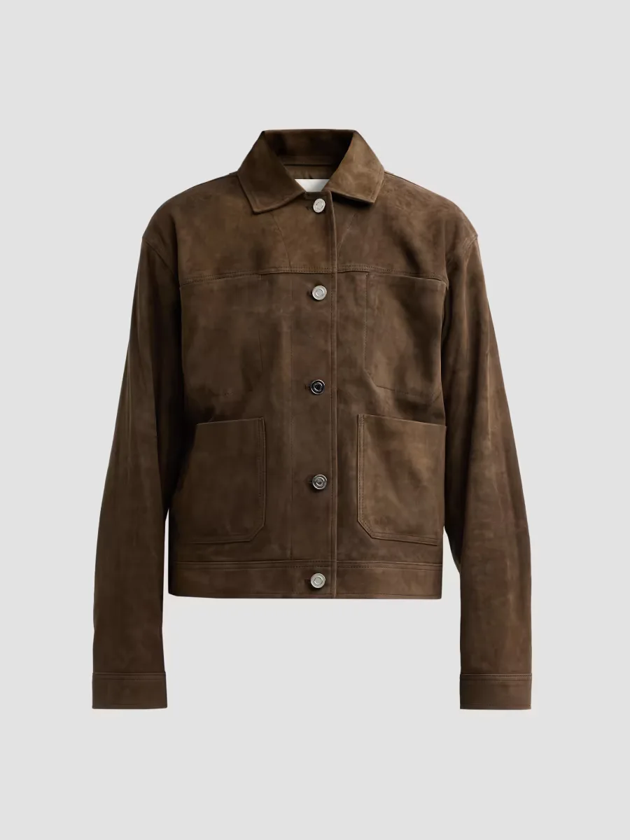 Suede Trucker Jacket by Vince