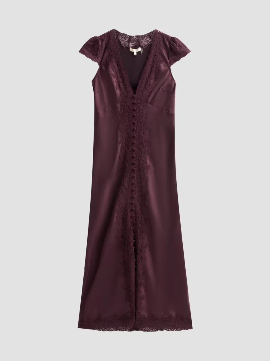 Para Laced Crepe Maxi Dress by LoveShackFancy