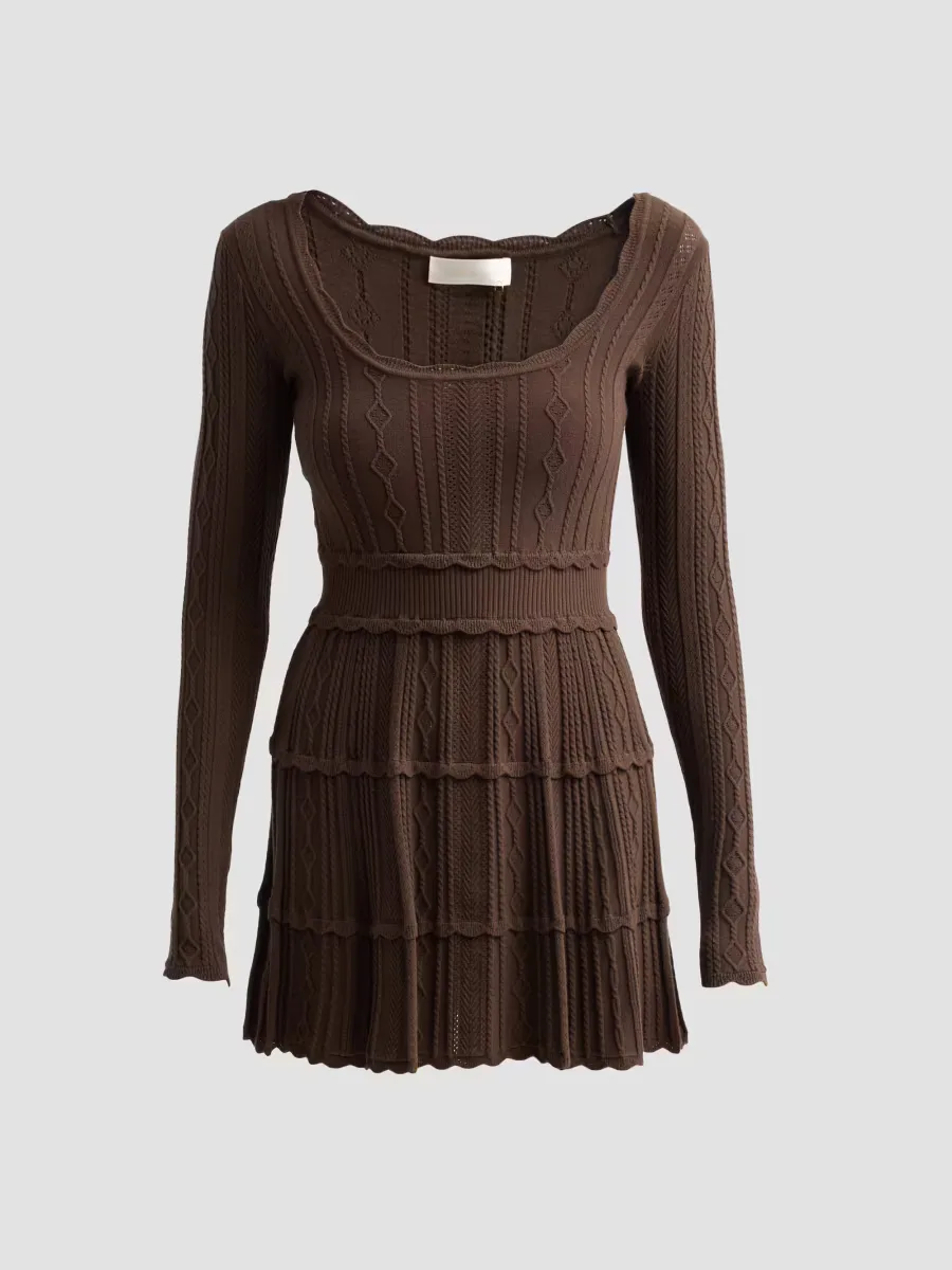 Lunelle Pointelle Knit Mini Dress