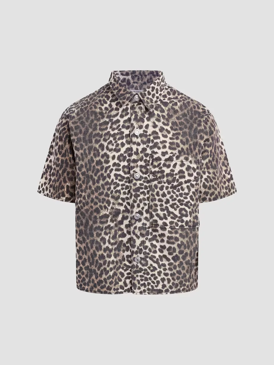 Rex Cheetah-Print Denim Shirt by Hudson Jeans