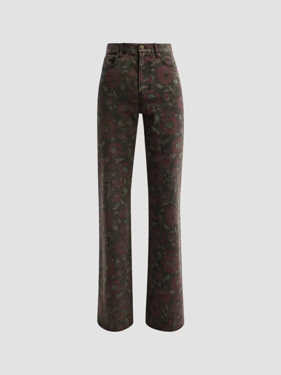 Crosbie Floral High-Rise Wide-Leg Jeans
