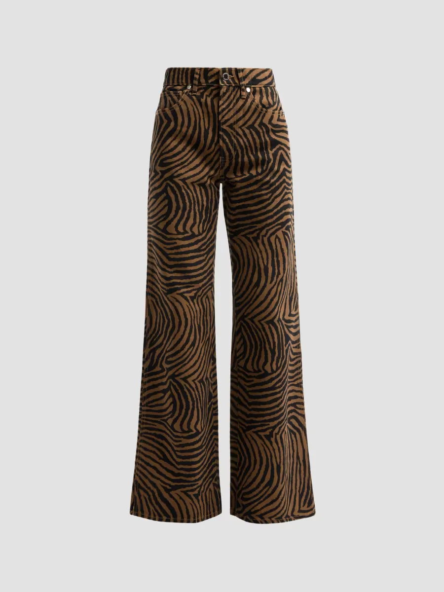 Kasey Ziger-Print Wide-Leg Jeans by Veronica Beard
