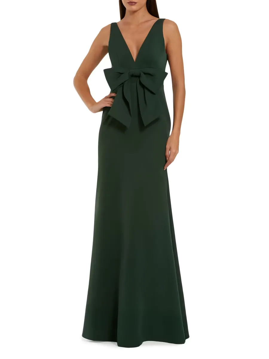Mac Duggal Bow-Detailed Column Dress by M.A.C.