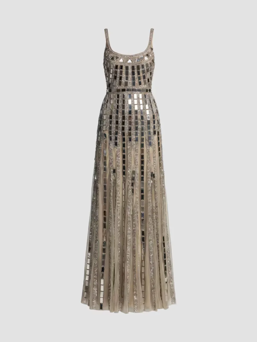 Mac Duggal Mirror Embellished Mesh Gown by M.A.C.