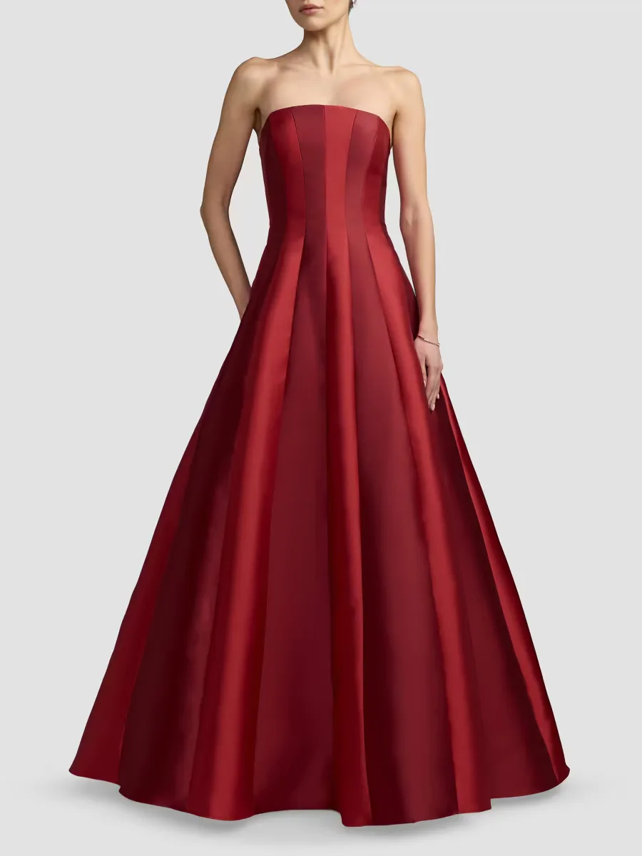 Mac Duggal Mikado Striped Strapless A-Line Gown by M.A.C.