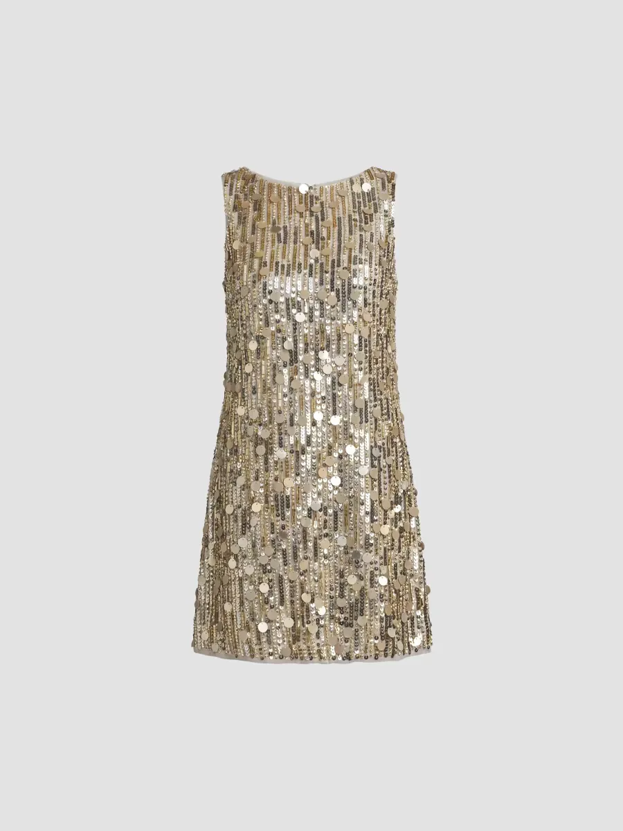 Mac Duggal Beaded Georgette Trapeze Mini Dress by M.A.C.