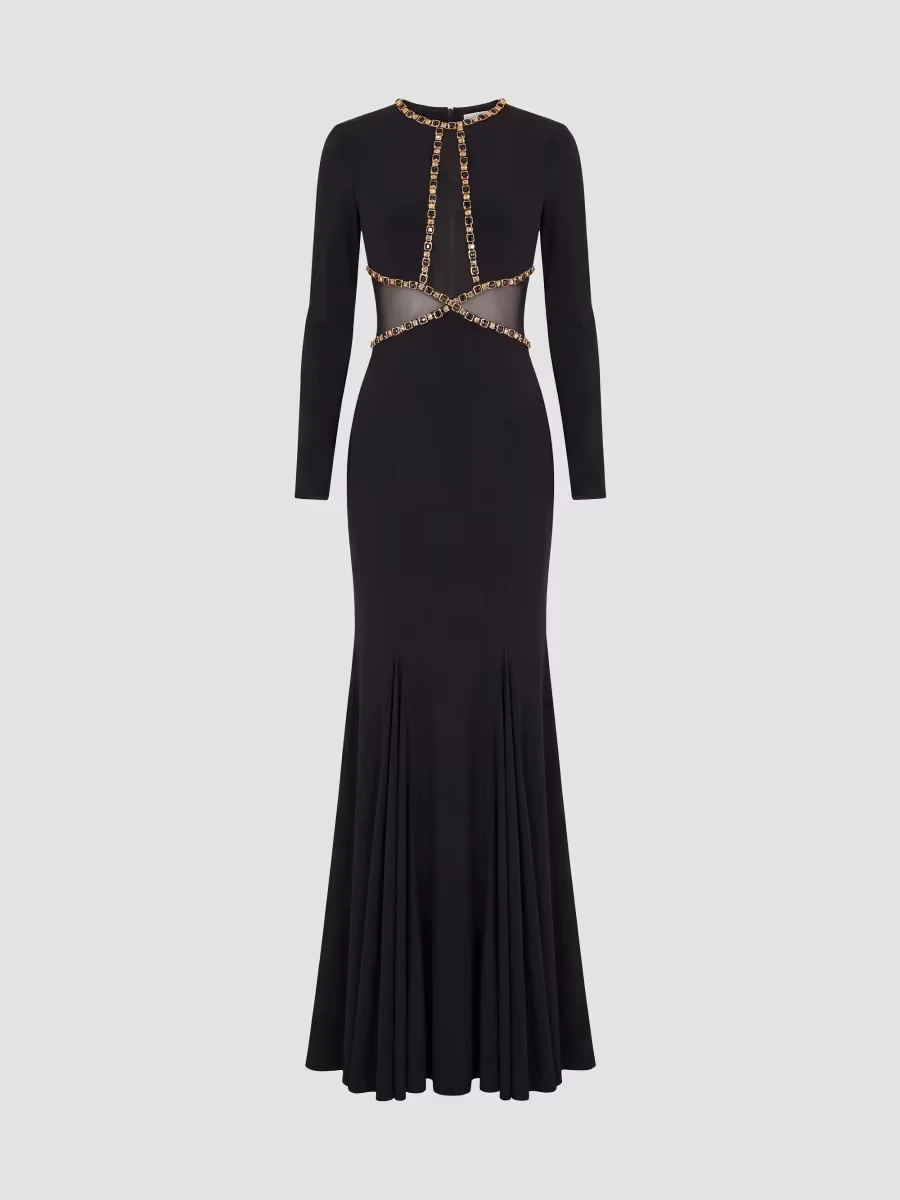 Mac Duggal Sheer Cut Out Jersey Mermaid Gown by M.A.C.